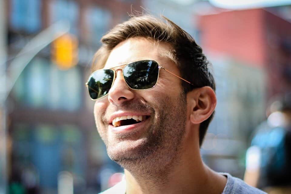 happy smiling man with sunglasses